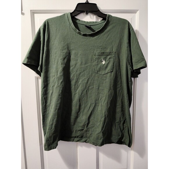 US Polo Assn Pony Pocket T-shirt Relaxed Green Mens Large 100% Cotton Embroidery - Picture 8 of 8